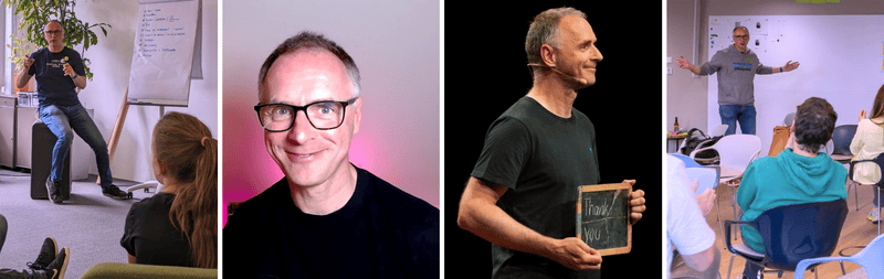 Collage mit Impressionen von Udo Wiegärtners Arbeit